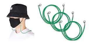 Allsense Fashion Leather Mask Lanyard Ear Pressure Relief Safety Holder Hanger with Hook for Adult, Green, 3 Count (Pack of 1)