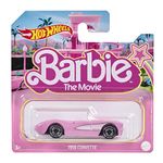 Hot Wheels Plastic Barbie The Movie Die-Cast Pink Corvette In 1:64 Scale