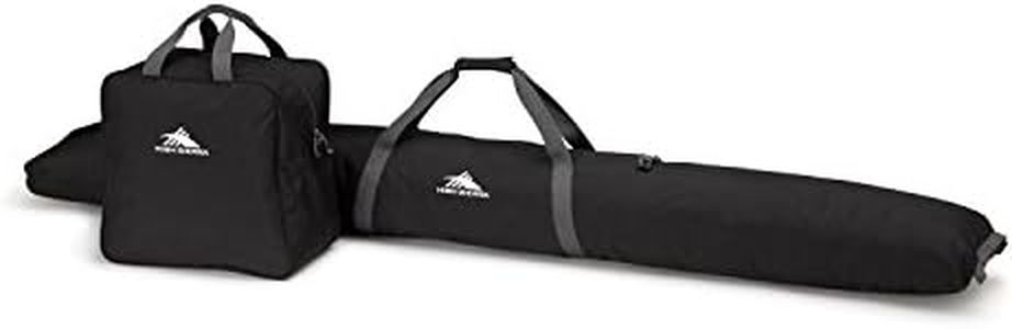 High Sierra Ski Bag & Ski Boot Bag Combo Bundle, Black/Mercury, One Size, Ski Bag & Sku Boot Bag Combo