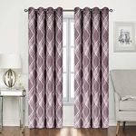 Home Beyond & HB design - Jacquard Room Darkening Curtains with Grommets - Thermal Insulated Noise Reducing - Decorative Curtains for Living Room Bedroom - 52 x 84 Inch（2 Panels, Burgundy）