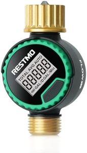 RESTMO 360° Rotatable Water Flow Meter, Pure Brass Inlet & Outlet Water Meter, Measure Gallon/Liter Consumption and Flow Rate for Garden Hose Watering, RV Water Tank Filling and Lawn Sprinkler