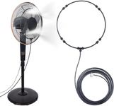 LOHASV9 Fan Misting Kit Water Mister Spray for Cooling Outdoor Mister Fan Misting System with 20FT (6M) Line + 4Metal Mist Nozzles + Brass Adapter(3/4") for Garden Breeze Fit Connect More Outdoor Fan