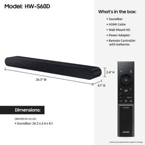 Samsung S60D 5.0 Soundbar – Dolby Atmos Surround Audio