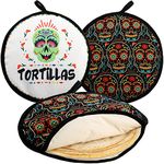 Hiceeden 3 Pack 12" Tortilla Warmer Pouch, Insulated Cloth Food Warmer Two Sides Keep Warm for Corn, Flour Taco, Mexican Party, Microwave Safe