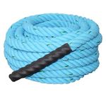 Fit Fusion® PolyPropelene Battle Rope for Gym, Battle Rope for Home, Heavy Battle Rope, 1.5 Inches Diameter(Blue, 30FT)