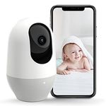 nooie Baby Monitor with Camera 360-degree WiFi Baby Camera with 2K Night Vision Baby Monitor Camera,AI Motion Tracking Sounds and Motion detection,Works with Alexa