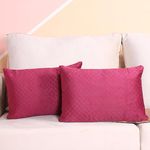 Amazon Brand - Umi Both Side Quilted Velvet Cushion Cover Set of 2 (12 x 18 Inches)