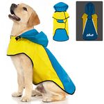 Dog Raincoat for Large Dogs, Waterproof Hooded Slicker Poncho, Dog Reflective Safety Dog Rain Jacket, Dog Rain Coat Windproof Snowproof Rainwear for Dog