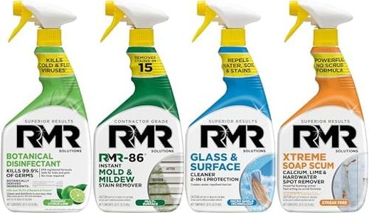 RMR All-Purpose Botanical Based Disinfectant Cleaner, RMR-86 Mold Stain Remover Spray, RMR Xtreme Soap Scum Remover, and RMR 2-in-1 Glass and Surface Cleaner Bundle