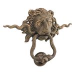 Design Toscano SP3015 Lion and The Snake Cast Iron Foundry French Royalty Decorative Door Knocker Gold