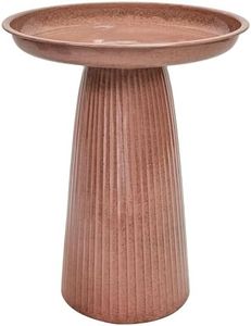 Sunnydaze Gleeful Garden Metal Bird Bath for Outdoors - Large Bird Bath for Outside - 23-Inch - Canyon Clay Glaze