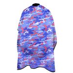 King Midas Camo Barber Capes Professional Hair Cutting Cape With Snap Buttons (Blue)