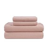 LANE LINEN 100% Cotton Flannel Sheets Set - Flannel Sheets California King Size, 4-Piece Bed Sheets - Lightweight Bedding, Brushed for Extra Softness, Breathable, Fits Upto 16" Mattress - Sepia Rose