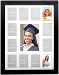 Kate & Milo School Days Frame, Holds 13 Photos k-12, Kindergarten to High School Picture Frame, Graduation Party Decorations, Multi Photo Frames Collage, Large