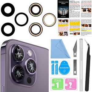 ASDAWN Back Rear Camera Lens Glass Replacement for iPhone 14 Pro 6.1 Inches with Pre-Installed Adhesive, ASDAWN Back camera Lens Glass kit with Installation Manual + Repair Tool Set