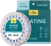 SF Saltwater Fly Line with Welded Loop Weight Forward Floating Line Braided Multifilament Core Light Blue Resistant Corrosion for Saltwater 90FT WF9F