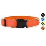 HANK 3M Reflective Dog collar | Dog neck belt Soft Breathable Mesh Collar for dogs with Adjustable Buckle | Dog belt Protect your dog neck from choking Lightweight & Comfort-fit (X-Large, Neon Orange)