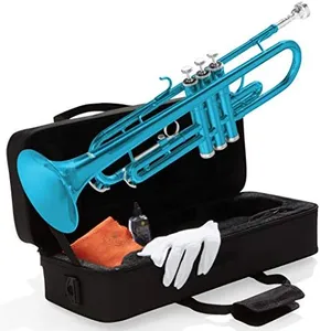 Mendini By Cecilio Bb Trumpet - Trumpets for Beginner or Advanced Student w/Case, Cloth, Oil, Gloves - Brass Musical Instruments For Kids & Adults