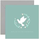 Old English Co. Cute Confirmation Card for Girl or Boy - Floral Dove Religious Greeting Card for Confirmation Celebration - Religious Card for Family and Friends | Blank Inside with Envelope