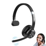 MONODEAL Trucker BT Headset, Wireless Headset with Microphone ENC Noise Cancelling, Mute Button, 40 Hrs Playtime, BT Headphones with Mic for Home Office Call Center Driver