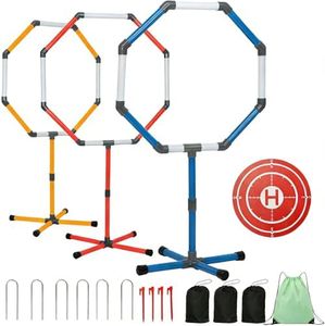 Drone Obstacle Course Kit with Drone Landing Pad, 3-Different Hoop Sizes for FPV RC Racing Game Loop Gates, Easy to Build & Carry Competition Set with Separate Storage Bag,for Kids & Adults