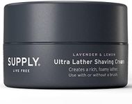 SUPPLY - Ultra Lather Shaving Cream - Lavender & Lemon - Lathering, Men's Shaving Lather Cream - Hypoallergenic, Naturally Soothing Shave Lather, Protects Against Razor Burn and Irritation- 3.4 Oz Jar