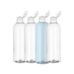 Musttbuy 16oz/500ml Pump Bottle, Clear Plastic Soap Bottle, Refillable Soap, Lotion, Shampoo, Body Wash, Liquid, Empty Pump Dispenser (4 Pack)