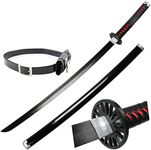 ZNLVZSH Demon Slayer Sword Cosplay Katanas Blade Prop For Kamado Tanjirou Samurai anime Ninja Sword Decorative Toys for Fans Anime Lovers Decorative Weapon Toys Wooden Model 41 Inches, A