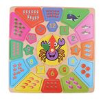 FunBlast Wooden Teaching Clock for Kids - Puzzle Clock Learning Toys for Kids, Educational Learning Toys for Kids, Toddlers, Montessori Toys for Kids (Multicolor)