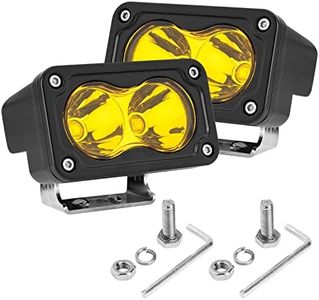 ANGU-OFFROAD LED Pods Yellow, 2PCS 3 Inch 40W LED Offroad Lights Small Amber Led Cube Spot Beam Bumper Lights Work Light Amber Ditch Light for Truck Motorcycle Dirt Bike SUV UTV ATV Surron