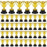 Nicunom 50 Pack Gold Award Trophies, 3.35" Plastic Gold Trophy Cups First Place Winner Awar Mini Trophies and Awards for School Classroom Sport Tournament Competition Party