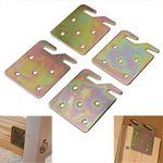 Lonwin 4PCS Wood Bed Rail Hook Plates for Wooden Headboard Footboard Frame Bracket Heavy Duty Universal Hardware Claw Hook Plate