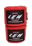 LEW Mexican Style Boxing 180" with Elastic Hand & Wrist Support Spandex Multicolor Hand Wraps (Red)