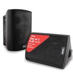 Pyle PDWR52BTBK Wall Mount Waterproof & Bluetooth Speakers, 5.25'' Indoor/Outdoor Speaker System (Black)