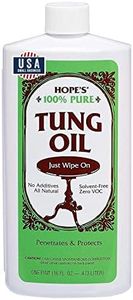 HOPE'S 100% Pure Tung Oil, Food Safe, Premium Waterproof Natural Wood Finish and Sealer for Indoor and Outdoor Projects,16 Fl Oz, 1 Pack