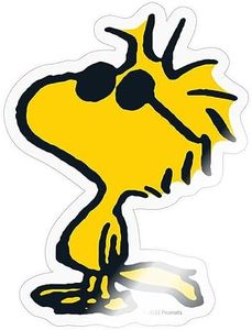 Spreadshirt Peanuts Snoopy Woodstock Soleil Été Cool Autocollant/Sticker, 10 x 10 cm, brillant transparent