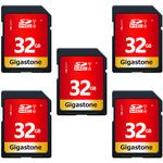 Gigastone SD Card 32GB 5-Pack UHS-I U1 Class 10 SDHC Memory Card High-Speed Full HD Video Canon Nikon Sony Pentax Kodak Olympus Panasonic Digital Camera