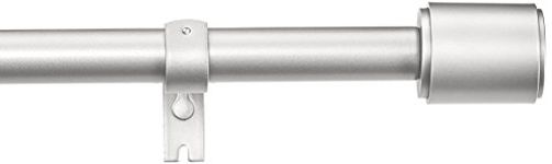 Amazon Basics 1-Inch Wall Curtain Rod with Cap Finials - 36 to 72 Inch, Nickel