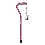 Hugo Adjustable Offset Handle Cane with Reflective Strap, Rose