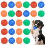 HEQU 24 Pack 2.5" Squeaky Dog Toy Ball, Dog Spiky Balls, Dog Chew Toys for Boredom, for Small Medium and Large Dogs Chewing, Teething, Throwing(Multicolor)