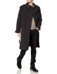 London Fog Men's Double Breasted Belted Iconic Trench Coat, with Zip Out Liner, Black, 42 Long