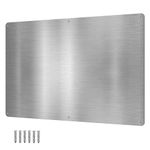 17.5inchX11.5inch Large Stainless Steel Plate for Magnets, 3M Adhesive Back, Mounting Screws, Ideal for Magnetic Shelf, Spice Holders, Fridge Magnets. Mount Anywhere! (Silver, 1 Pack)