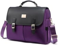 LOVEVOOK Laptop Bag for Women, 15.6 inch Large Capacity Computer Briefcase Case, Crossbody Messenger Shoulder Bag, Office Business Work Tote Bags Purse for Travel Gifts, Black-deep Plum