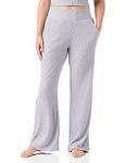 Plussclub Women's Plus Size Flared Trousers with Pockets High Stretch All Day Wear Pants (5XL, Light Grey)