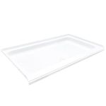 RecPro RV Shower Pan | 40" x 24" x 5" Center Drain in White | RV Shower Base | Camper Shower Pan