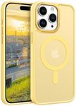 BENTOBEN for iPhone 15 Pro Case Phone Case iPhone 15 Pro Magnetic[Compatible with MagSafe] Translucent Matte Slim Shockproof Anti-Fingerprint Anti-Scratch Protective Case for iPhone 15 Pro 6.1’’Yellow