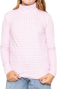 Oh So Soft Girl's Turtleneck Pink Gingham XX-Large