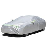 Favoto Car Cover Waterproof Sedan Cover 6 Layer Heavy Duty Universal Fit 450-495 cm Outdoor UV Protection All Weather Dustproof Snowproof Windproof Scratch Resistant with Side Zipper Vehicle Cover