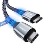 Talmosal 240W for Thunderbolt 4 Cable 1.6 ft, Support 8K@60Hz, 4K@144Hz 40Gbps/240W PD Charging for iPhone 15 Pro/15 Pro Max, USB4, Thunderbolt 3, MacBook Pro, Docking, eGPU, SSD, Surface Pro