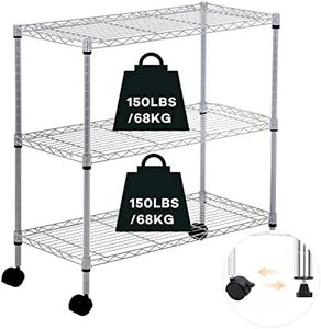 Actask Estantería, Estante de Cocina, Estante de Almacenamiento de Metal con 3 estantes Ajustables en Altura, Peso máximo 450LBS (204KG), Sistema de estantería de 76x79x35cm (Negro)